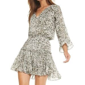Misa Penelope Ruched Mini Dress Small